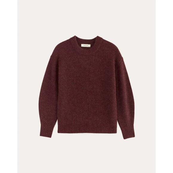 Everlane Burgundy The Cocoon Crew in Alpaca Sweater, Size Small - Picture 1 of 7